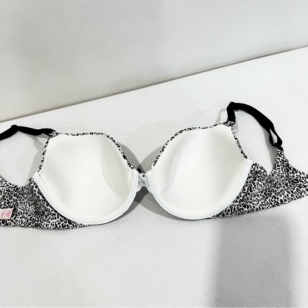 Victoria's Secret Black and White Leopard Print T-Shirt Bra - Picture 3 of 9